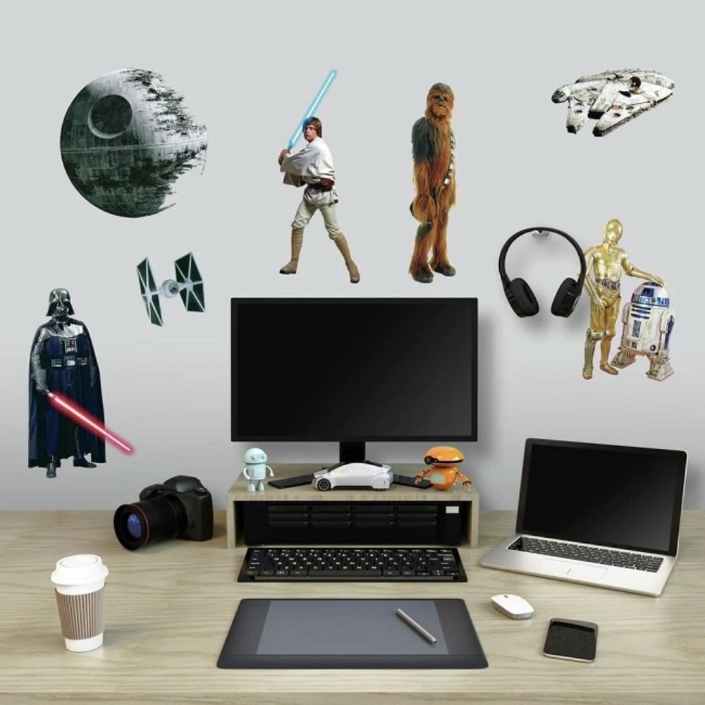 Classic Star Wars Peel Stick Wall Decals Stickers Kids Room Decor Art Darth Yoda